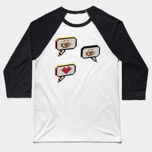 Pixel art coffee messaging Baseball T-Shirt